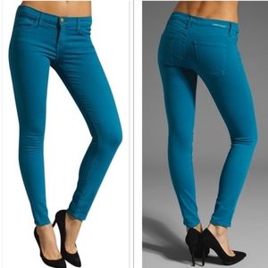 Current Elliott Ankle Skinny Leg Mid Rise Bright Blue Canteen Denim Jeans 29